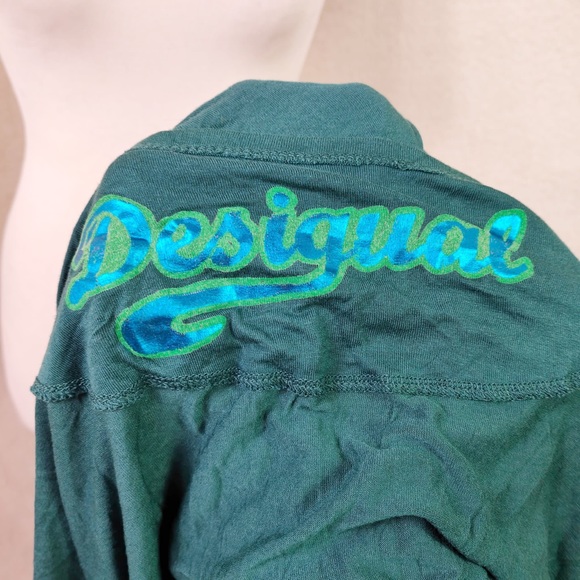 Desigual Green Short Sleeve Oversived Printed T-shirt UK Size L - Picture 5 of 5